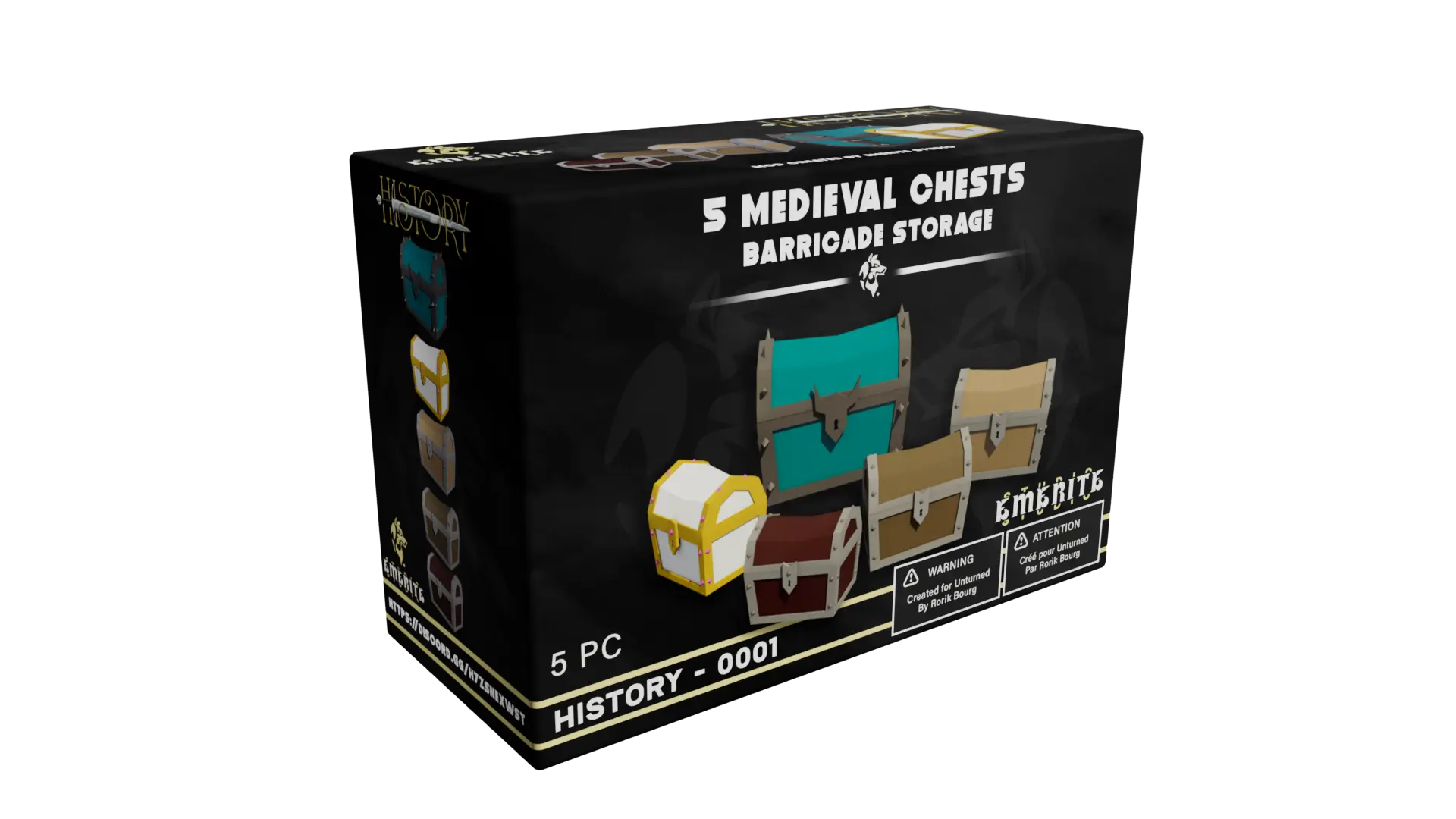 5 Medieval Chest Emerite Studio